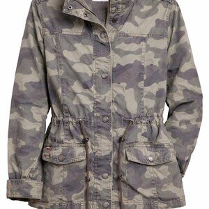 Womens Camo Utility Jacket Military Cargo Field Jacket Floral Juniors Large